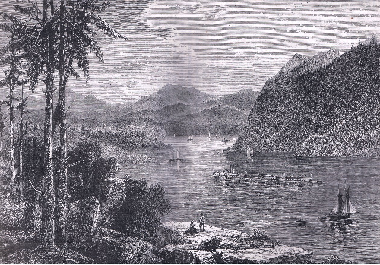 The Hudson Highlands , ilustracja z Cassells History of the United States wydana przez Cassell, Petter & Galpin, c.1900 (lito) autorstwa American English school