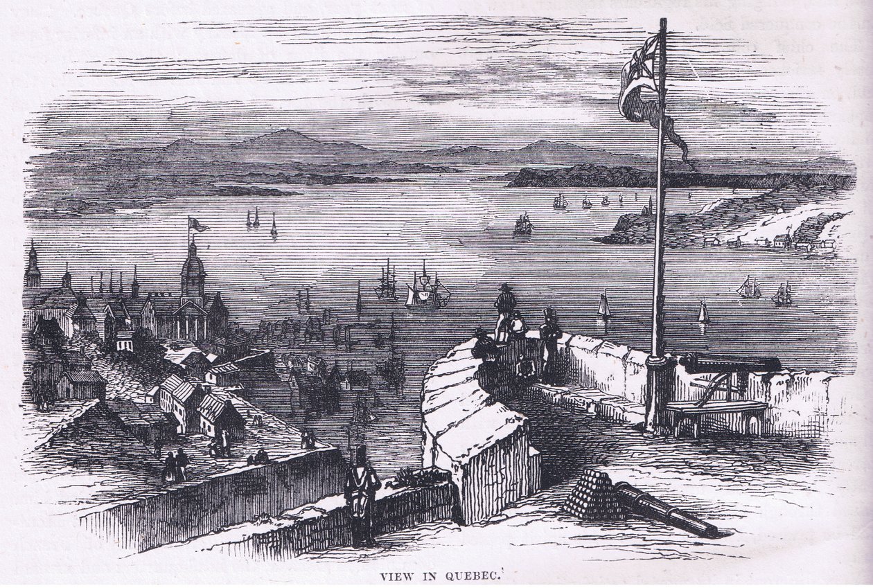 Widok w Quebecu, ilustracja z Cassells History of the United States wydana przez Cassell, Petter & Galpin, c.1900 (litografia) autorstwa American English school
