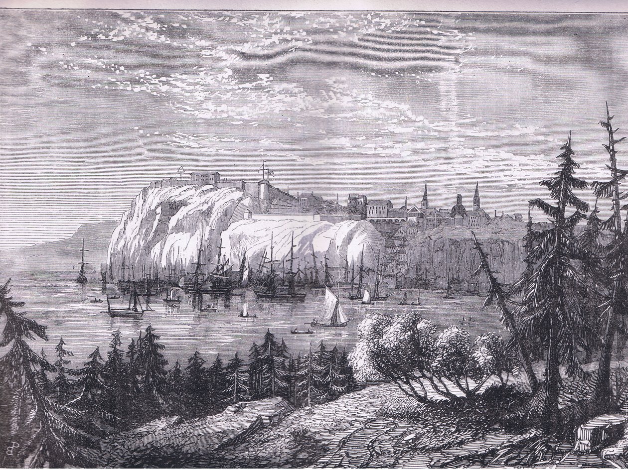 Widok Quebecu, ilustracja z Cassells History of the United States wydana przez Cassell, Petter & Galpin, c.1900 (litografia) autorstwa American English school
