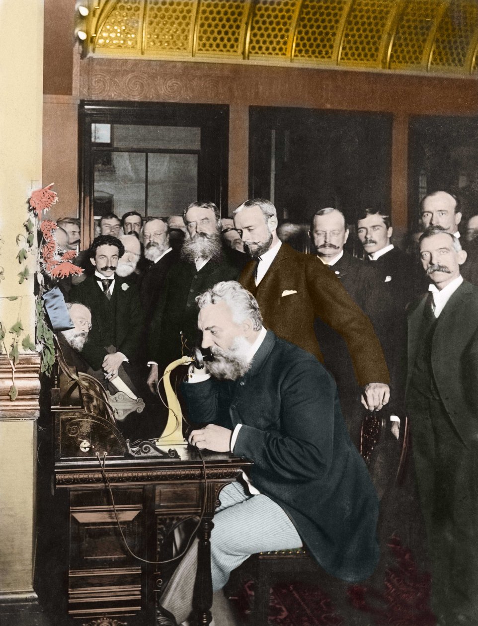Alexander Graham Bell (1847-1922) zainaugurował linię długodystansową Nowy Jork-Chicago, 18 października autorstwa American Photographer