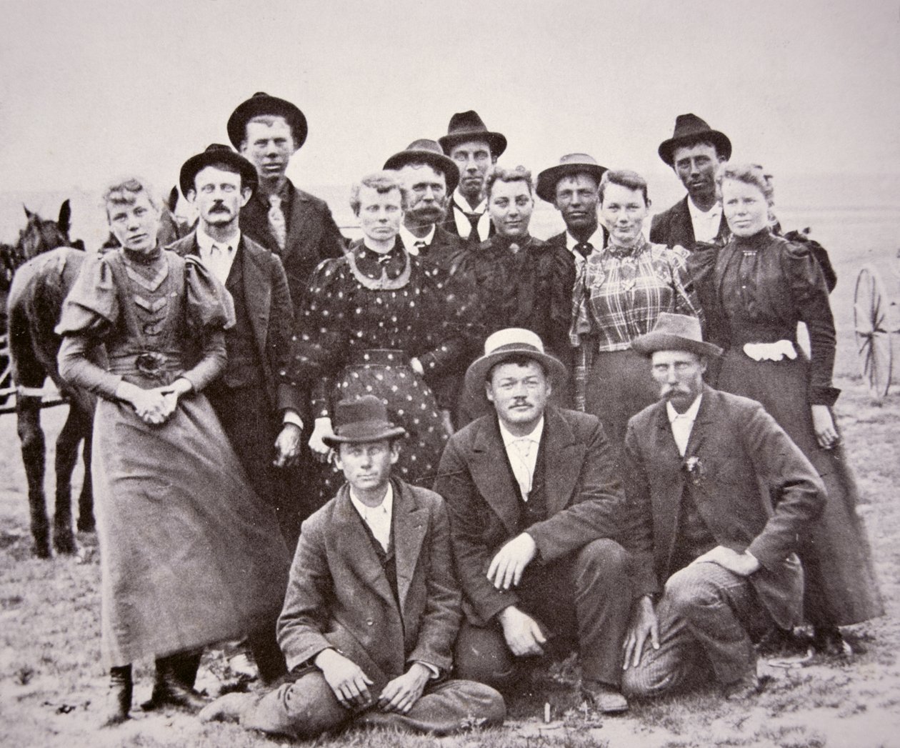 Amerykańscy pionierzy, ok. 1850 (zdjęcie czarno-białe) autorstwa American Photographer