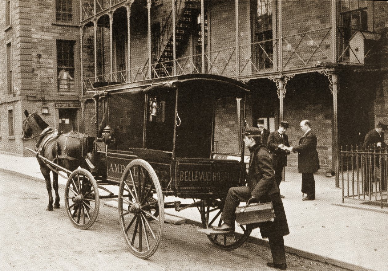 Karetka pogotowia w szpitalu Bellevue w Nowym Jorku, 1896 r autorstwa American Photographer
