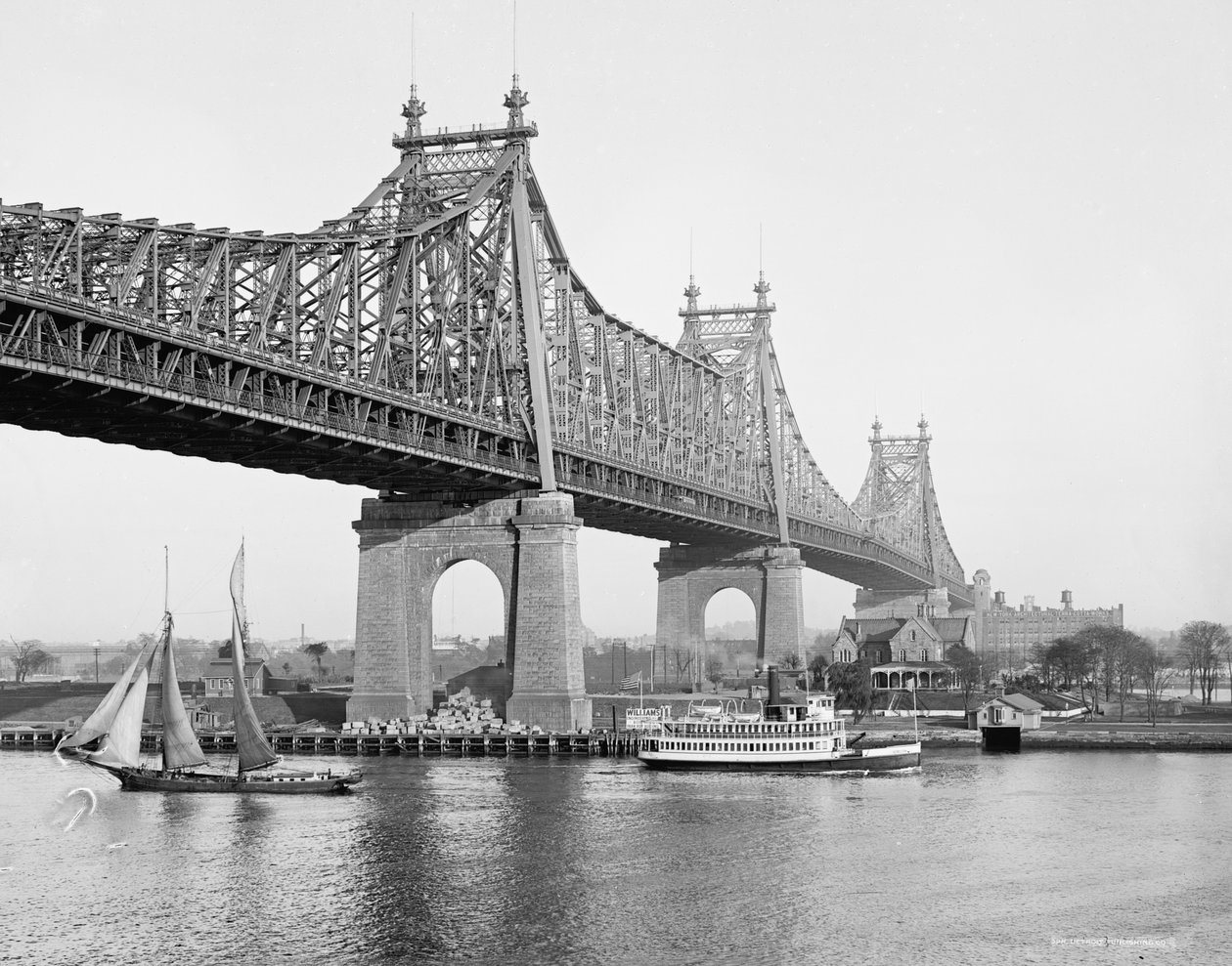 Blackwells Island (tj. Queensboro) Bridge, Nowy Jork, NY, 1910-20 autorstwa American Photographer