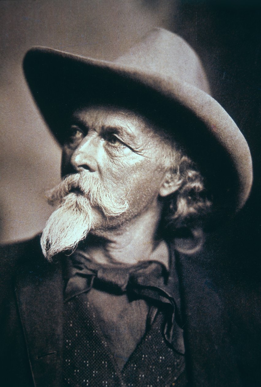 Buffalo Bill (1846-1917) w ostatnich latach życia (zdjęcie czarno-białe) autorstwa American Photographer
