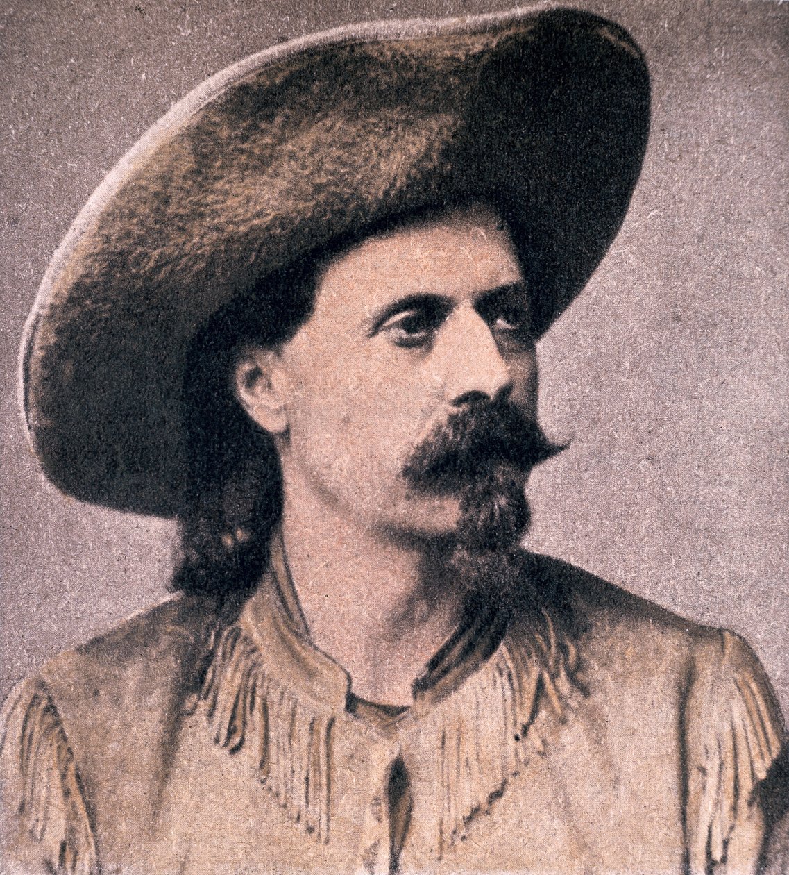 Buffalo Bill Cody (1846-1917) we wczesnych latach pogranicza (zdjęcie czarno-białe) autorstwa American Photographer