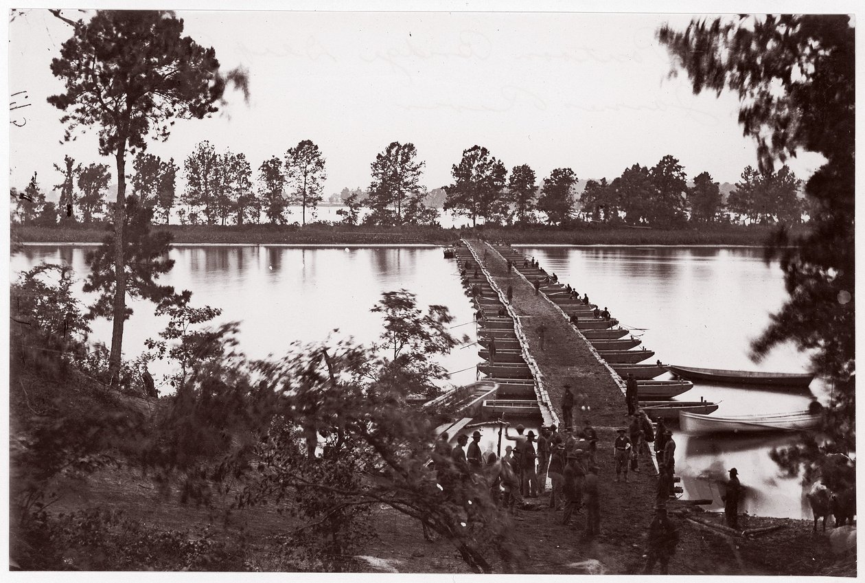 Building Quarters w Fort Brady, c.1865 (srebrny odbitka albumu z negatywu szklanego) autorstwa American Photographer