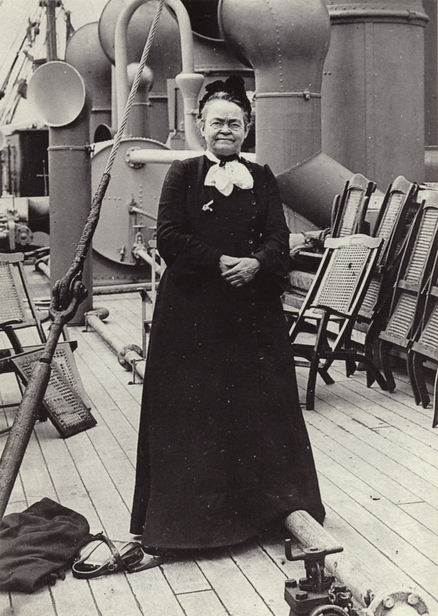 Carrie Nation (1846-1911), amerykańska działaczka na rzecz radykalnej wstrzemięźliwości, ok. 1905 r. (zdjęcie czarno-białe) autorstwa American Photographer