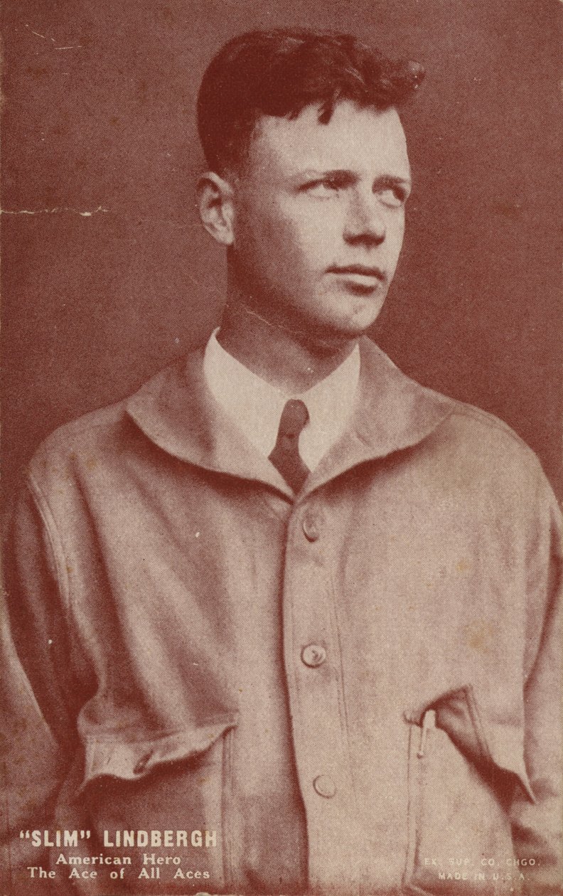 Charles Lindbergh, amerykański lotnik, który odbył pierwszy samodzielny lot transatlantycki autorstwa American Photographer