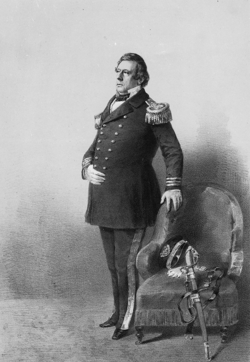 Komandor Matthew Calbraith Perry, grawerowane przez Wilhelma Heine, c.1856 (litografia) autorstwa American Photographer