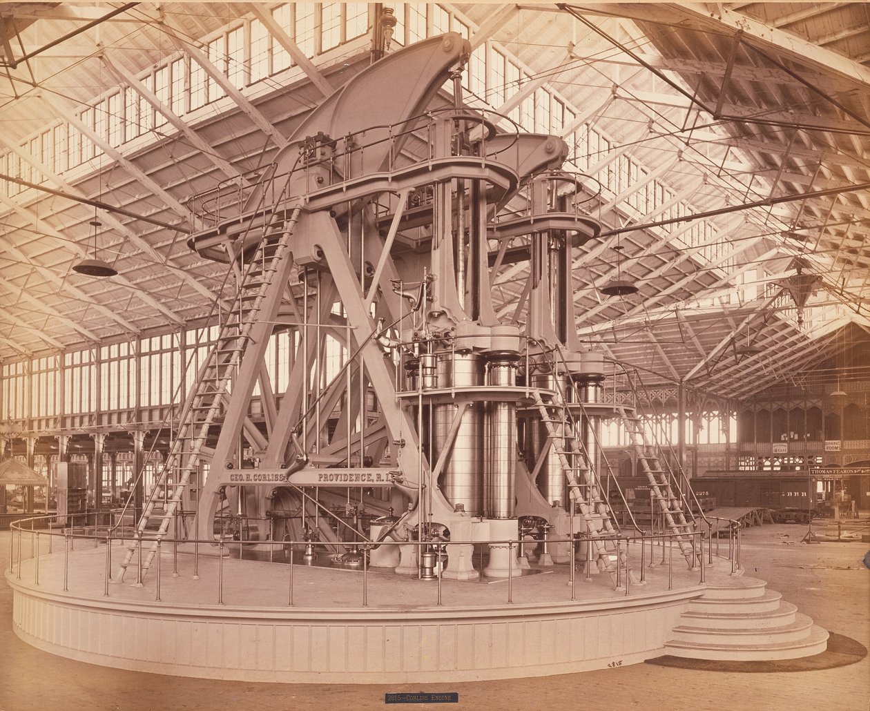 Corliss Engine, Międzynarodowa Wystawa Stulecia, Filadelfia, 1876 (druk albumowy) autorstwa American Photographer