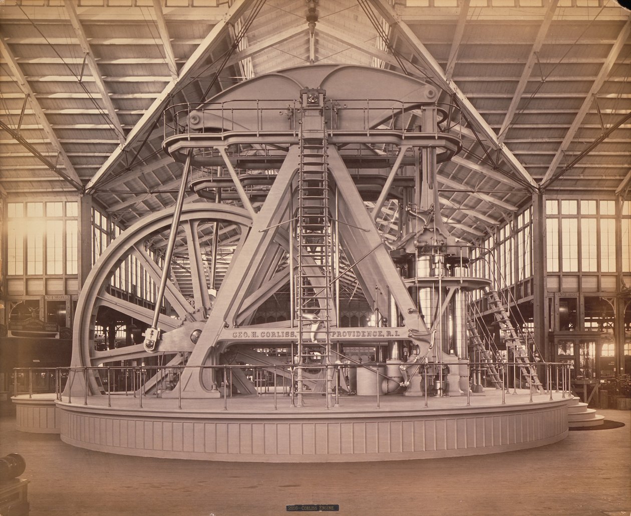Corliss Engine, Międzynarodowa Wystawa Stulecia, Filadelfia, 1876 (druk albumowy) autorstwa American Photographer