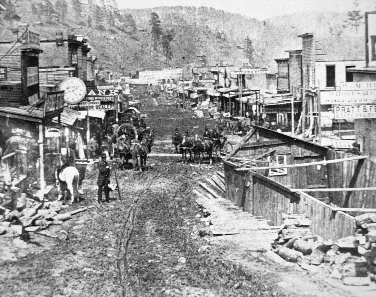Deadwood, terytorium Dakoty, ok. 1877 (zdjęcie czarno-białe) autorstwa American Photographer