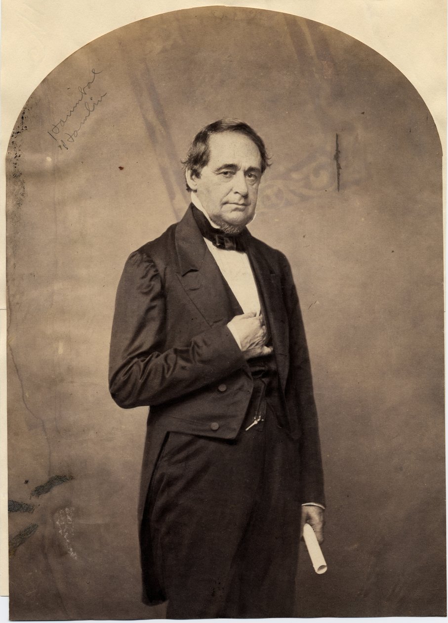 Hannibal Hamlin (1809-91), 15. wiceprezydent USA (zdjęcie z odbitki solonej) autorstwa American Photographer