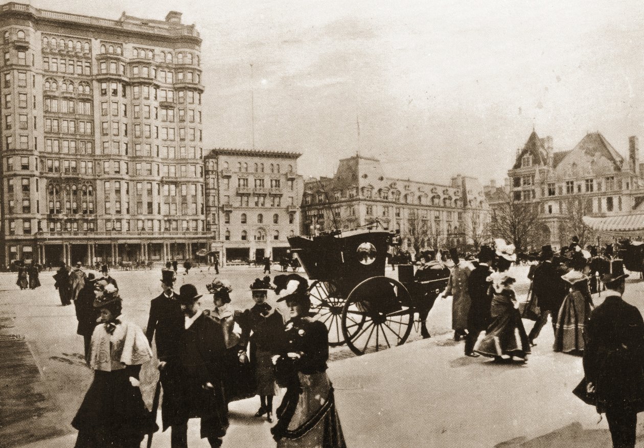 Przed hotelem Plaza, Nowy Jork, 1896 r. autorstwa American Photographer
