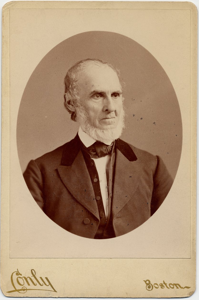John Greenleaf Whittier (1807-92), amerykański poeta kwakierski i abolicjonista; fot. C F Conly, Boston (odbitka albuminowa) autorstwa American Photographer