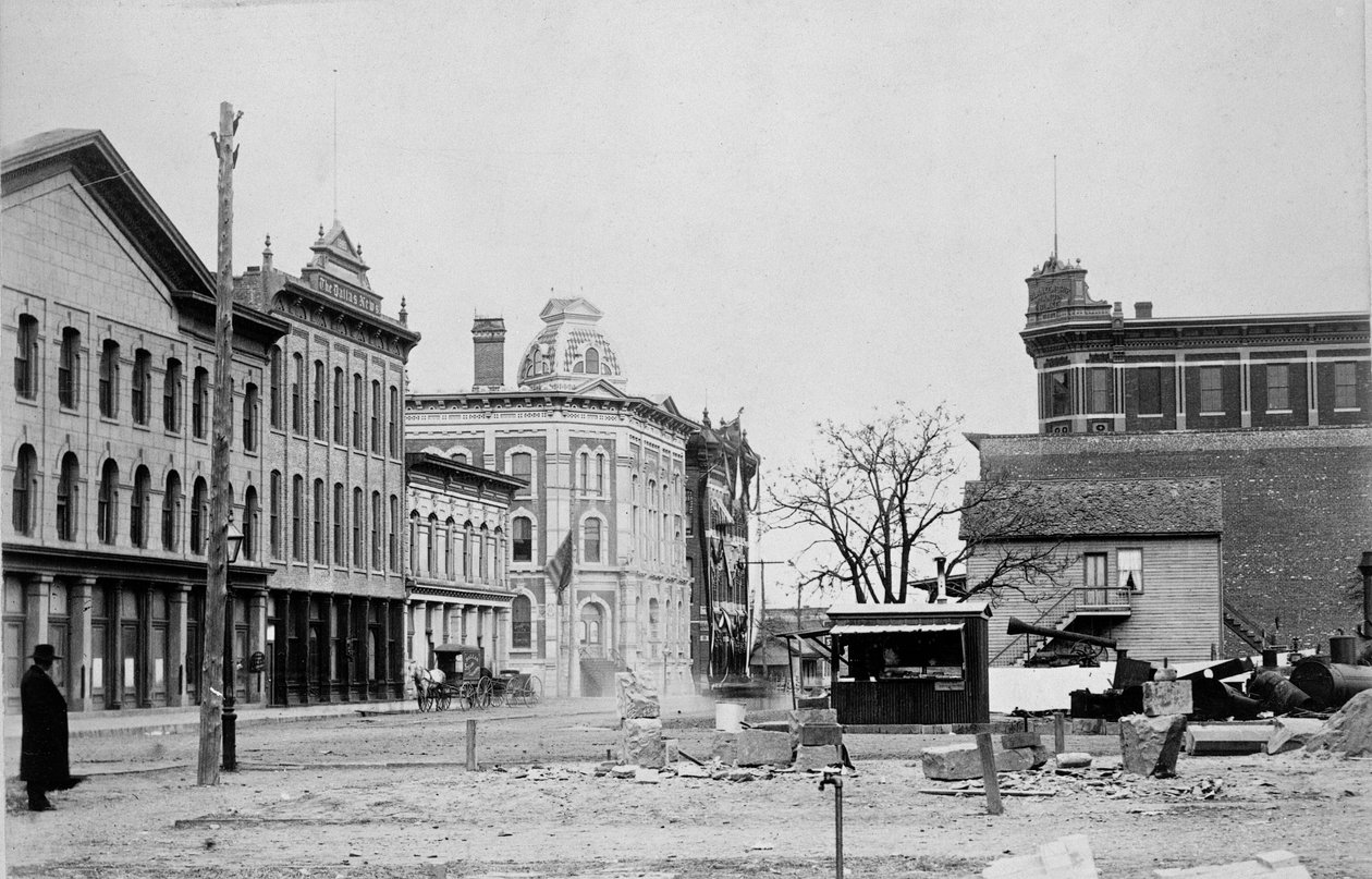 Ulice Lamar i Commerce, Dallas, ok. 1890 autorstwa American Photographer