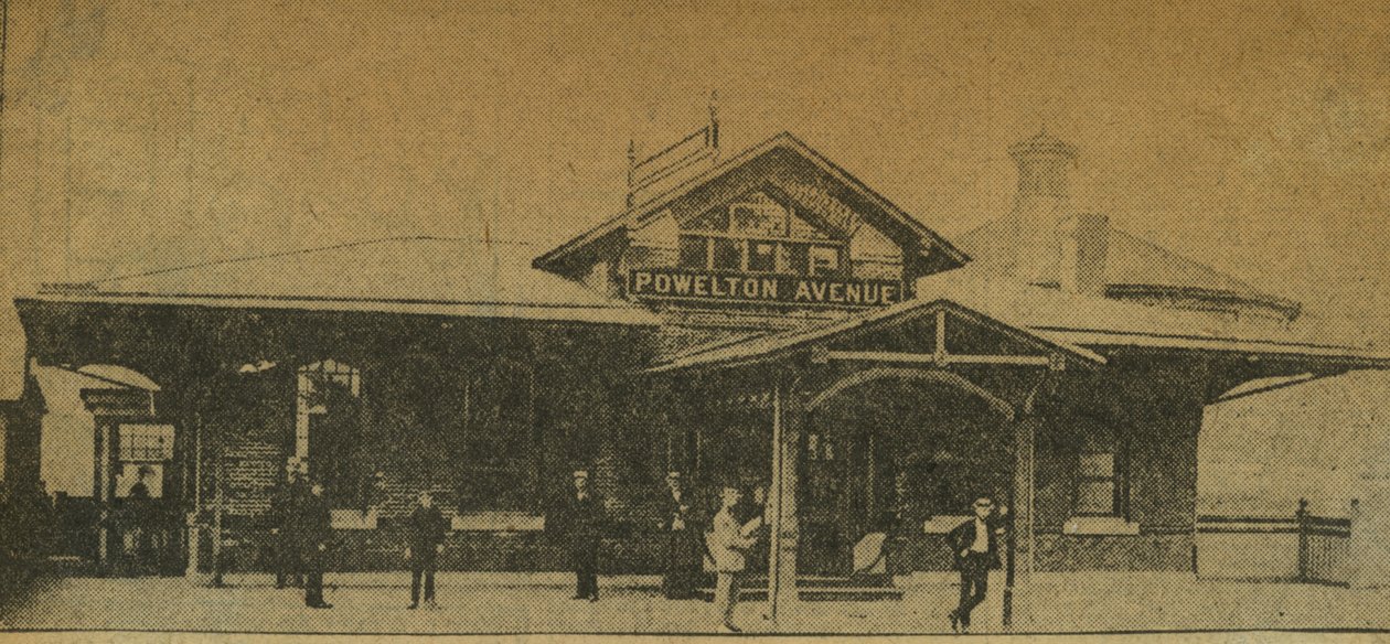 Wycinek z gazety: Stacja Powelton Avenue, Pensylwania, USA, 1896 (odbitka fotograficzna) autorstwa American Photographer