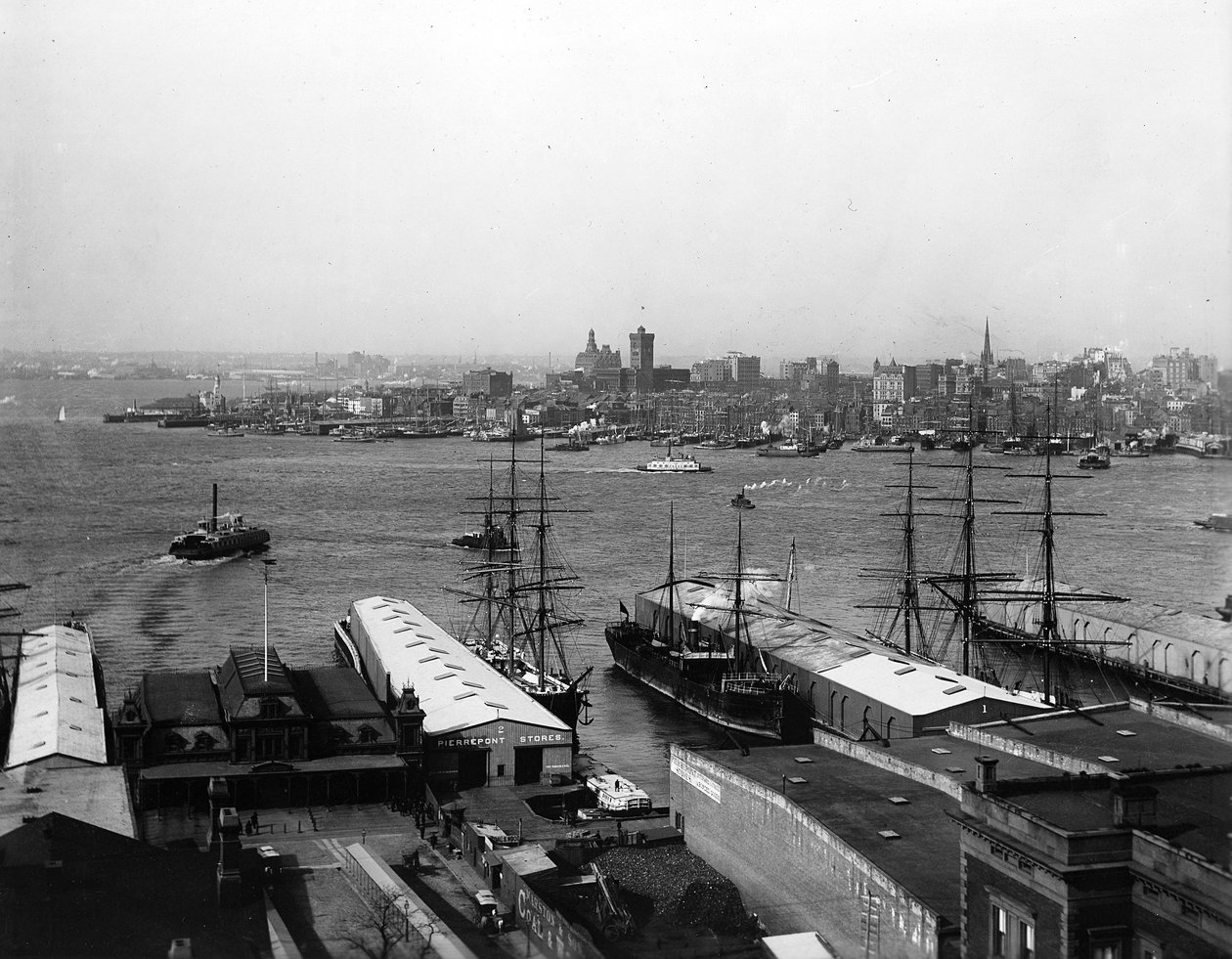 Panorama portu w Nowym Jorku, przed 1900 autorstwa American Photographer