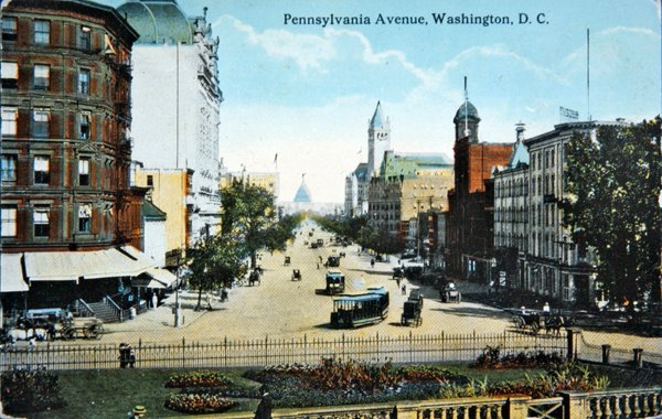 Pennsylvania Avenue, Waszyngton, ok. 1910 (kolor lito) autorstwa American Photographer