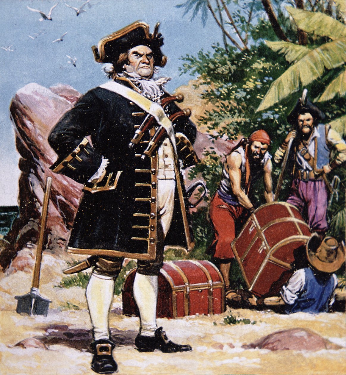 Wódz piratów zakopujący skarb (kolor lito) autorstwa American Photographer