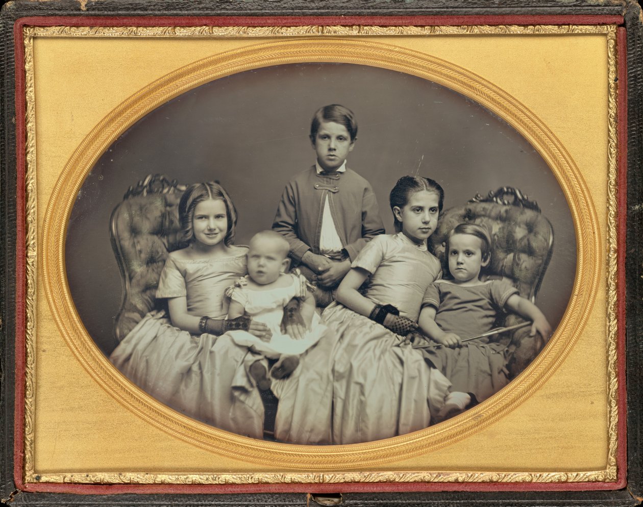 Portret pięciorga dzieci, ok. 1850 (zdjęcie) autorstwa American Photographer