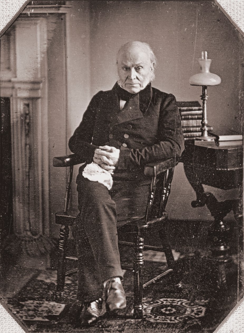 Portret Johna Quincy Adamsa, ok. 1840 r. (dagerotyp) autorstwa American Photographer