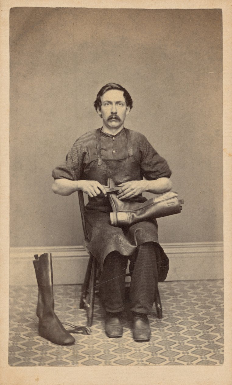 Portret szewca, ok. 1863 (zdjęcie) autorstwa American Photographer