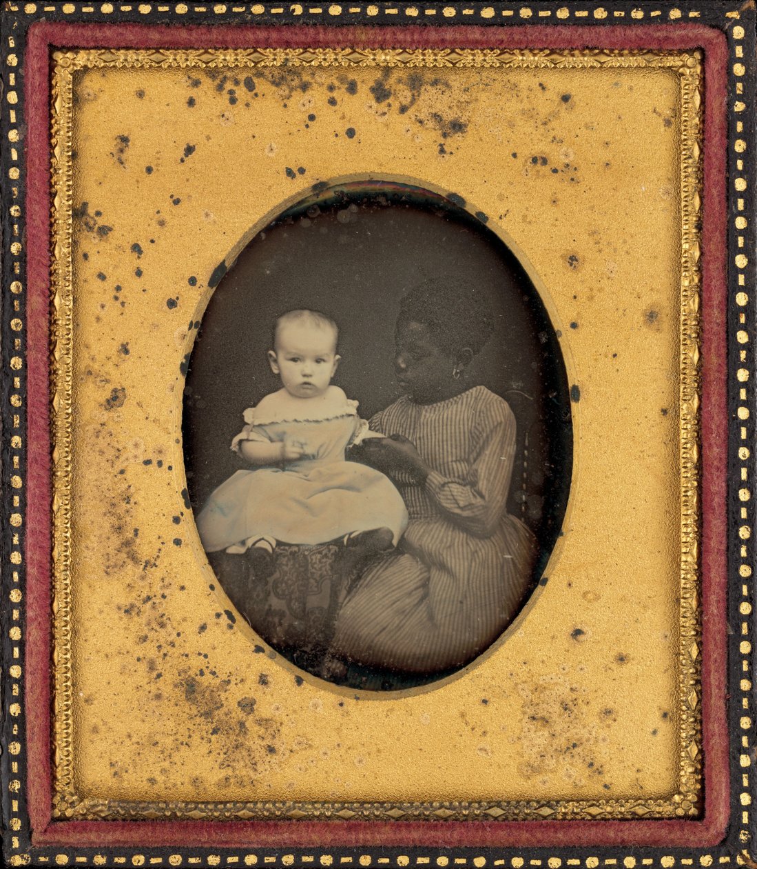Portret dziecka i młodej kobiety, ok. 1850 (zdjęcie) autorstwa American Photographer