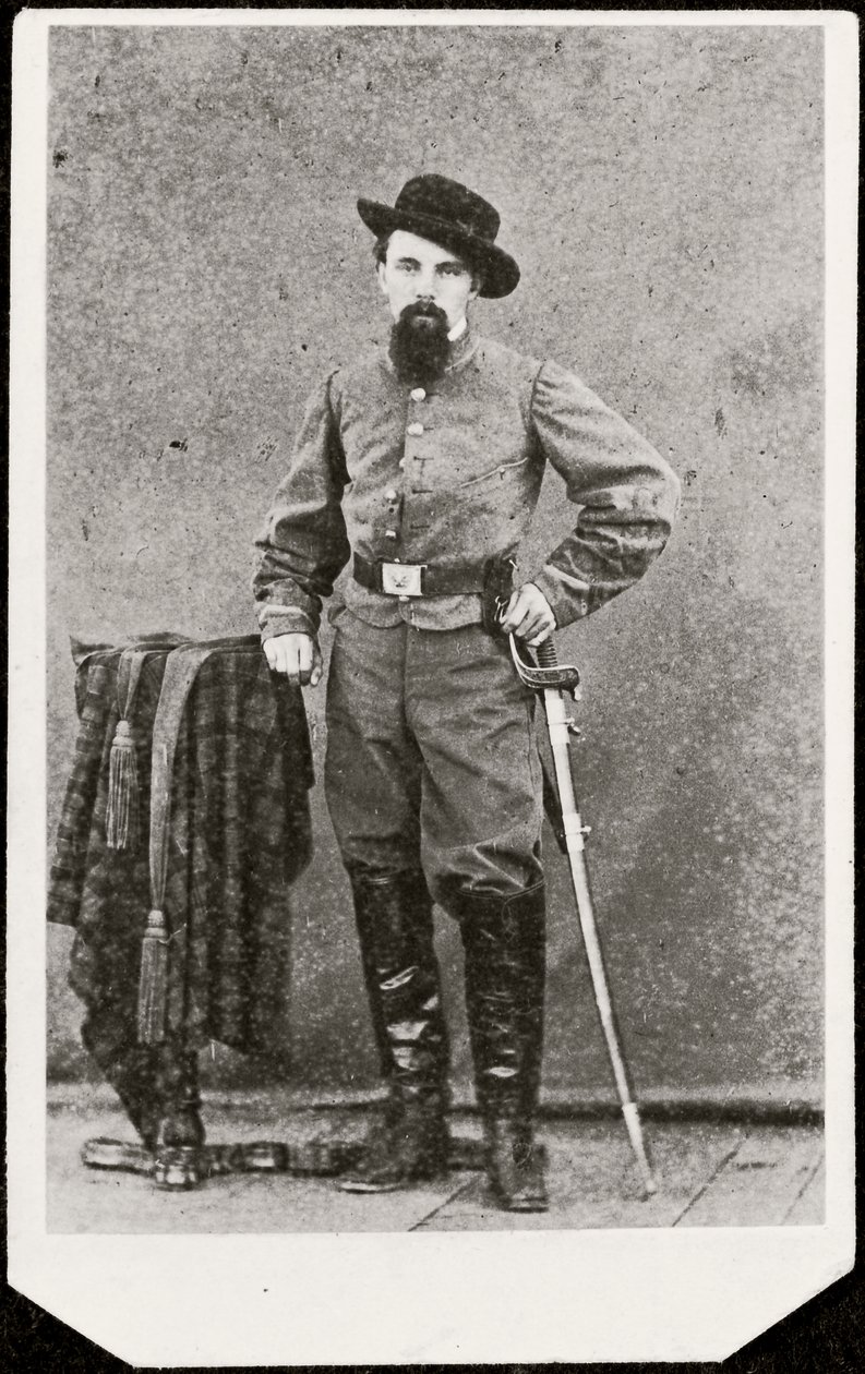 Portret żołnierza (zdjęcie czarno-białe) autorstwa American Photographer
