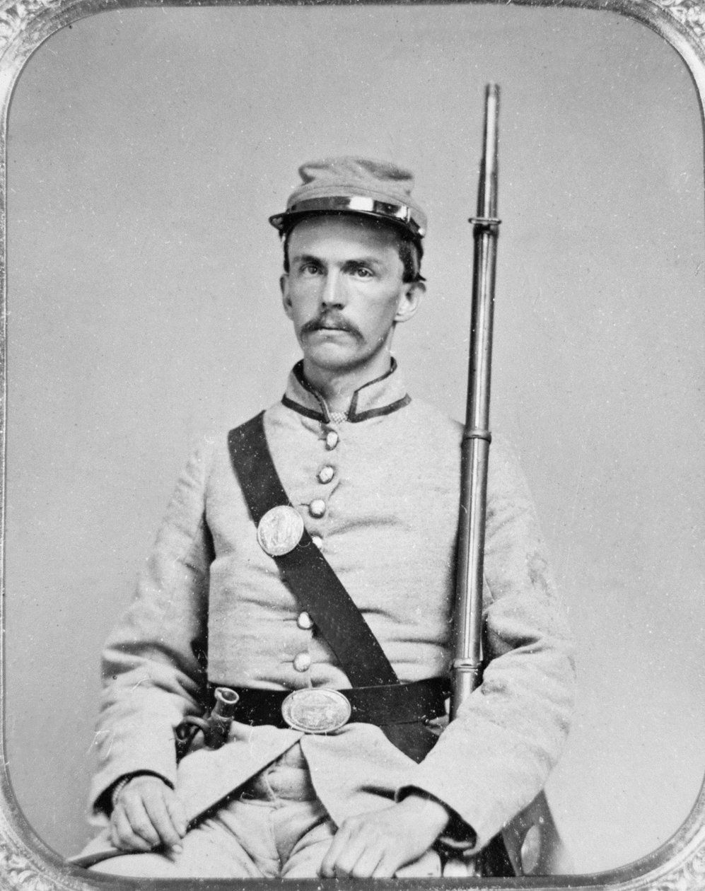 Szeregowy James Greer, 4. pułk piechoty Georgii, Armia Konfederacji (zdjęcie czarno-białe) autorstwa American Photographer