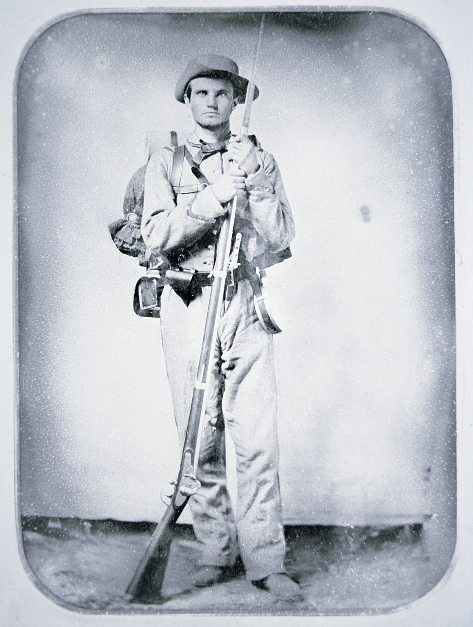 Szeregowy Thomas Taylor, żołnierz Armii Konfederacji (zdjęcie czarno-białe) autorstwa American Photographer