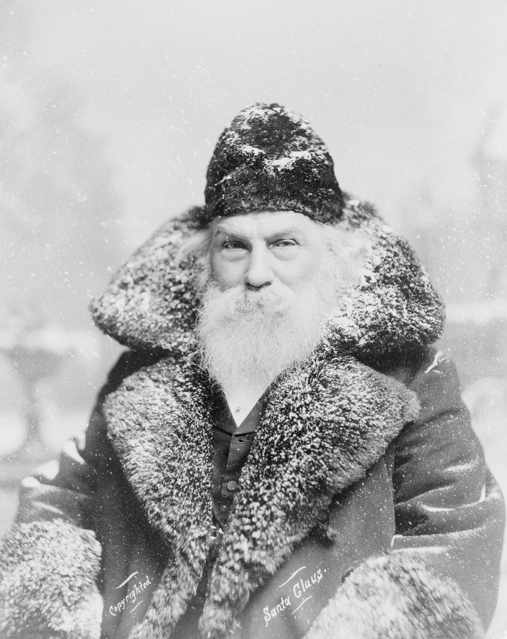 Prawdziwy Święty Mikołaj, ok.1895 (srebrna grafika) autorstwa American Photographer