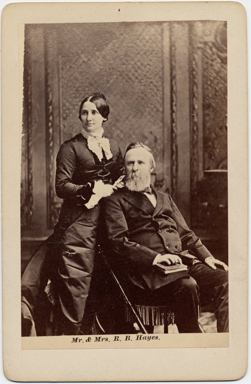 Rutherford Birchard Hayes (1822-93), 19 prezydent USA i Lucy Ware Webb Hayes (1831-89), jego żona (zdjęcie albumu) autorstwa American Photographer