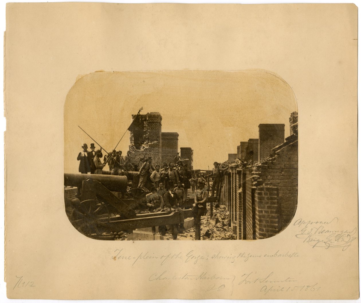 Żołnierze po ewakuacji pokonanych sił Unii, Bitwa o Fort Sumter, 1861 autorstwa American Photographer
