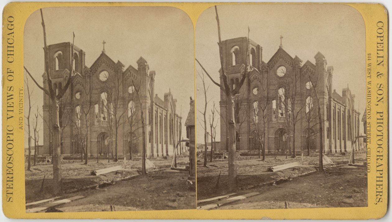 Kościół św. Michała po pożarze w Chicago w 1871 r. autorstwa American Photographer