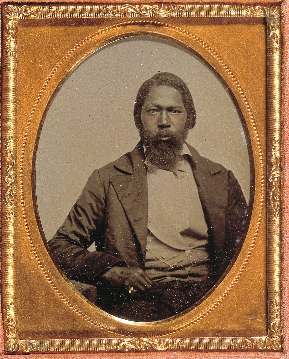 Stoic Man, ok. 1855 (ręcznie barwiony ambrotyp na dziewiątej płycie) autorstwa American Photographer