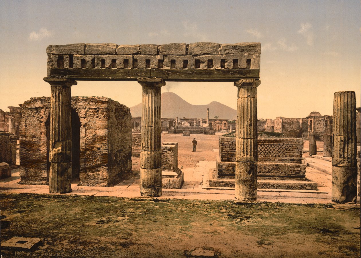 Forum, Pompeje, ok. 1890-1900 (odbitka fotomechaniczna) autorstwa American Photographer