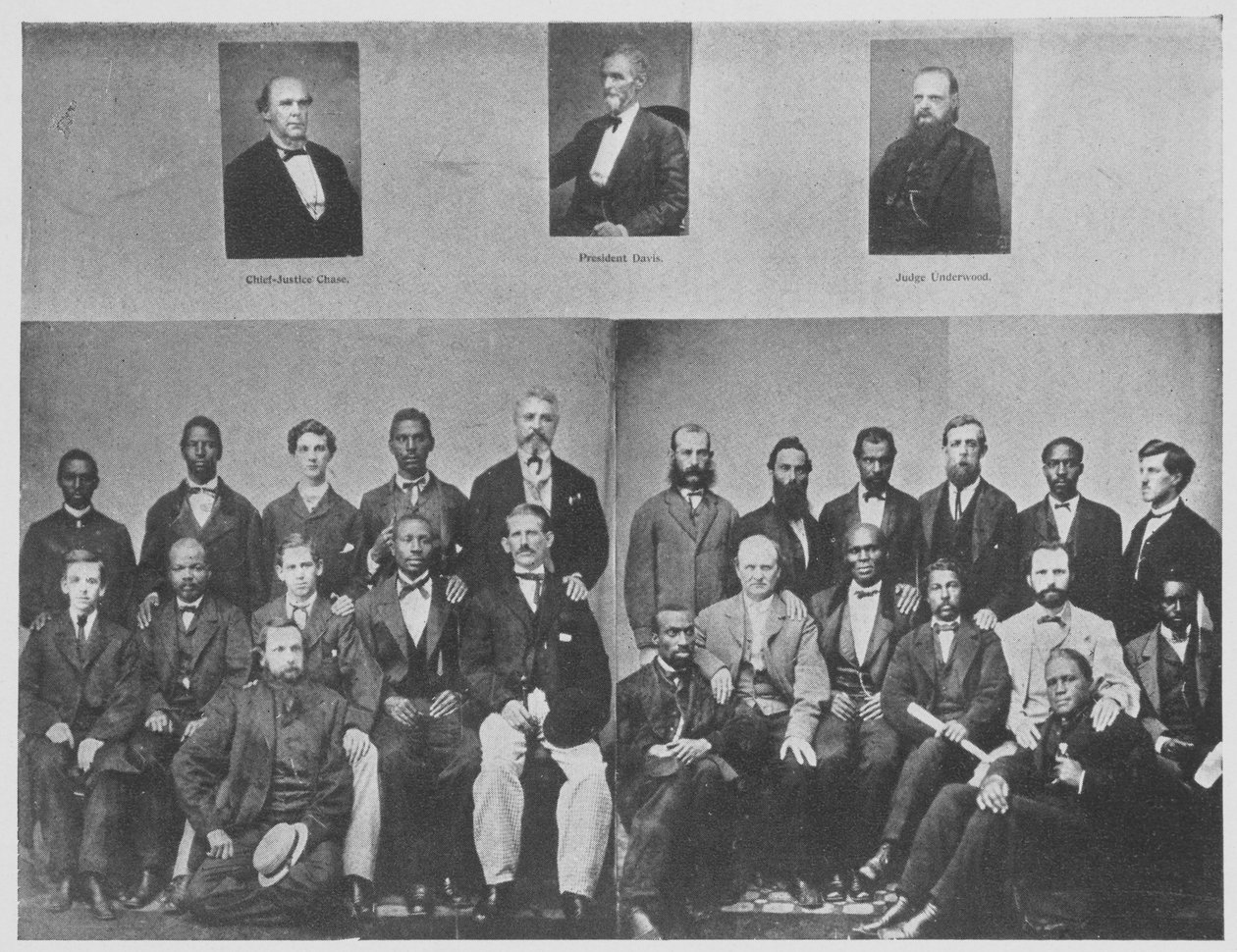 Petit Jury wezwane, by osądzić prezydenta Jeffersona Daviesa (zdjęcie czarno-białe) autorstwa American Photographer