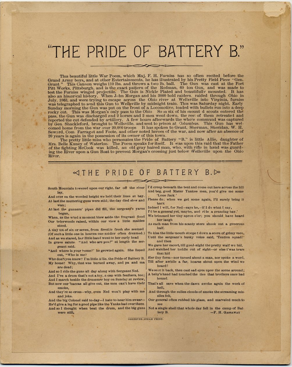 The Pride of Battery B, Frank H Gassaway, rewers 336830 (zdjęcie albumu) autorstwa American Photographer