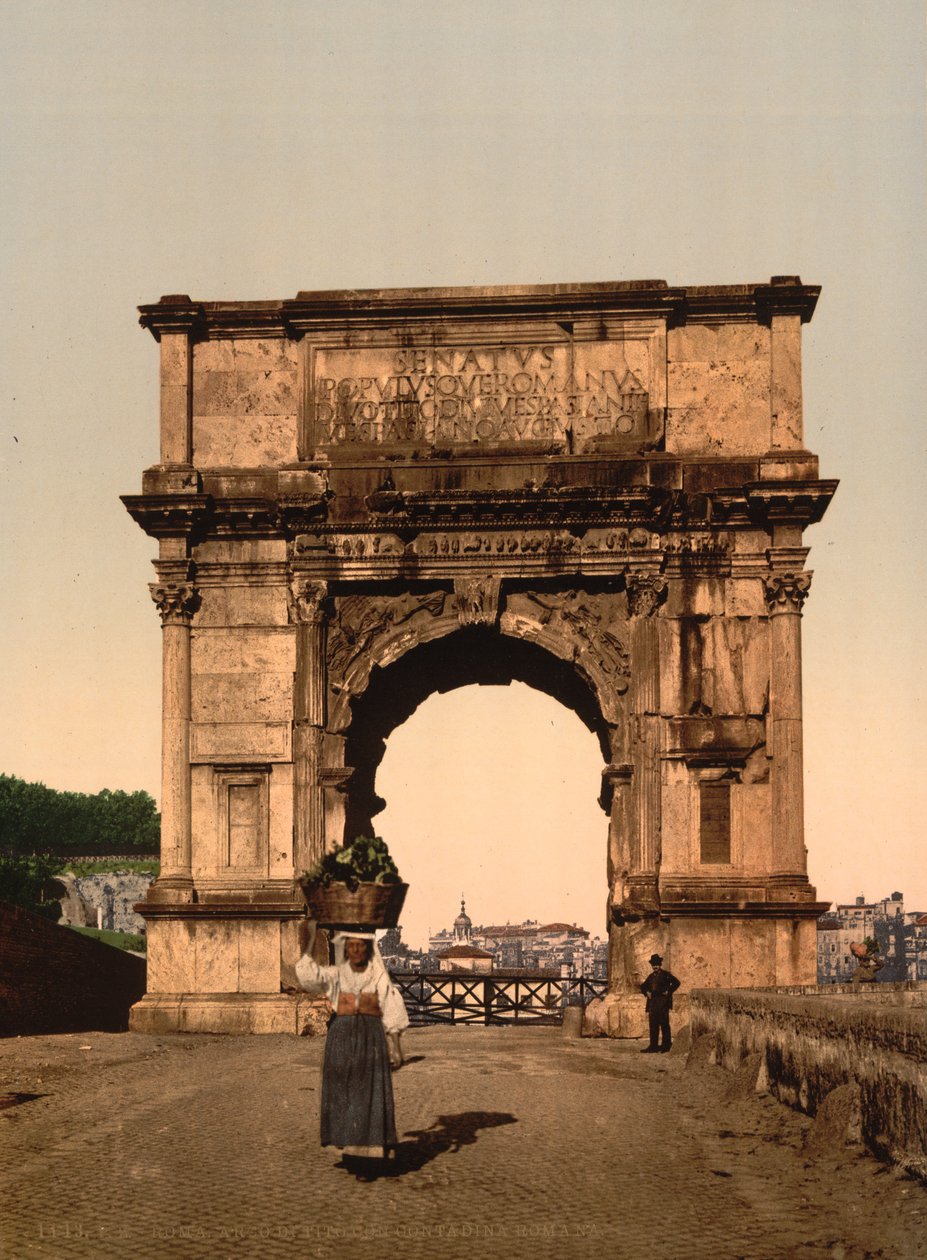 Łuk Triumfalny Tytusa, Rzym, ok. 1890-1900 (odbitka fotomechaniczna) autorstwa American Photographer