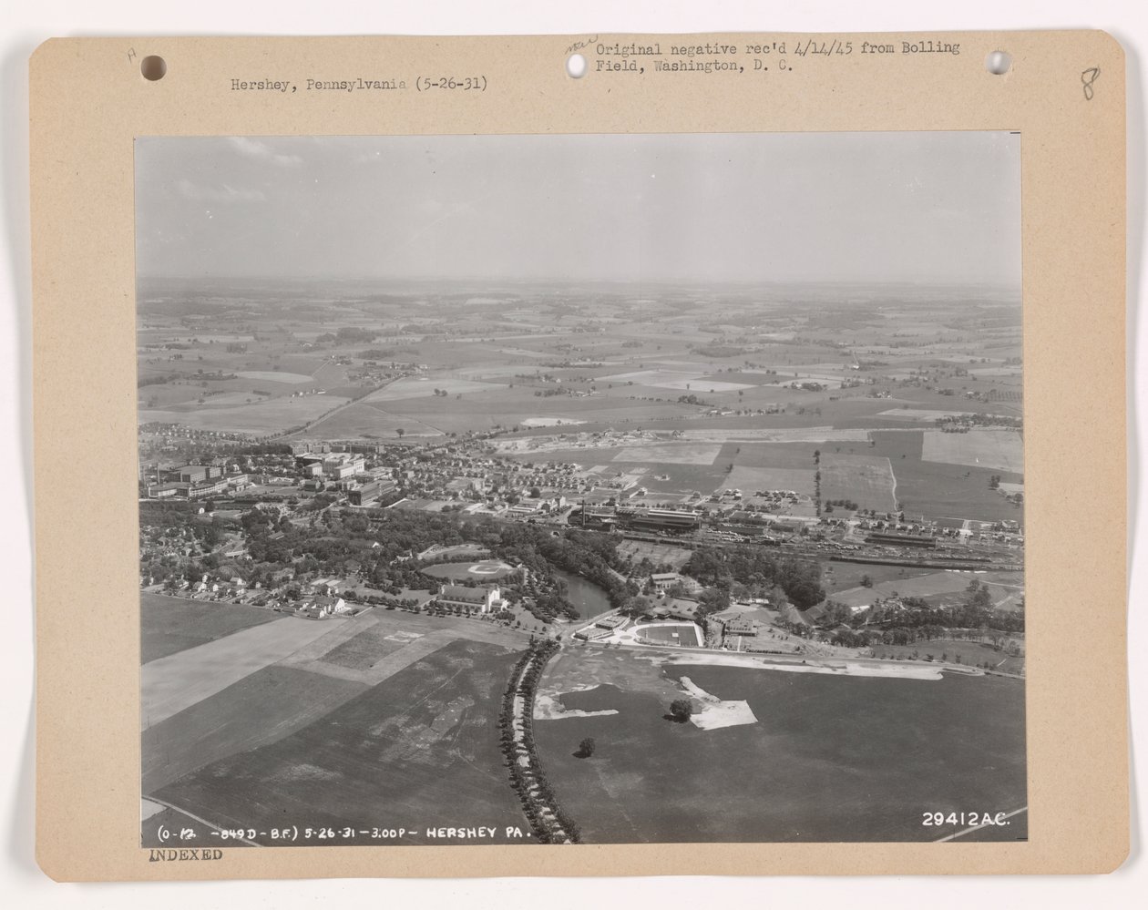 Widok Hershey, Pensylwania, 26 maja 1931 (zdjęcie czarno-białe) autorstwa American Photographer