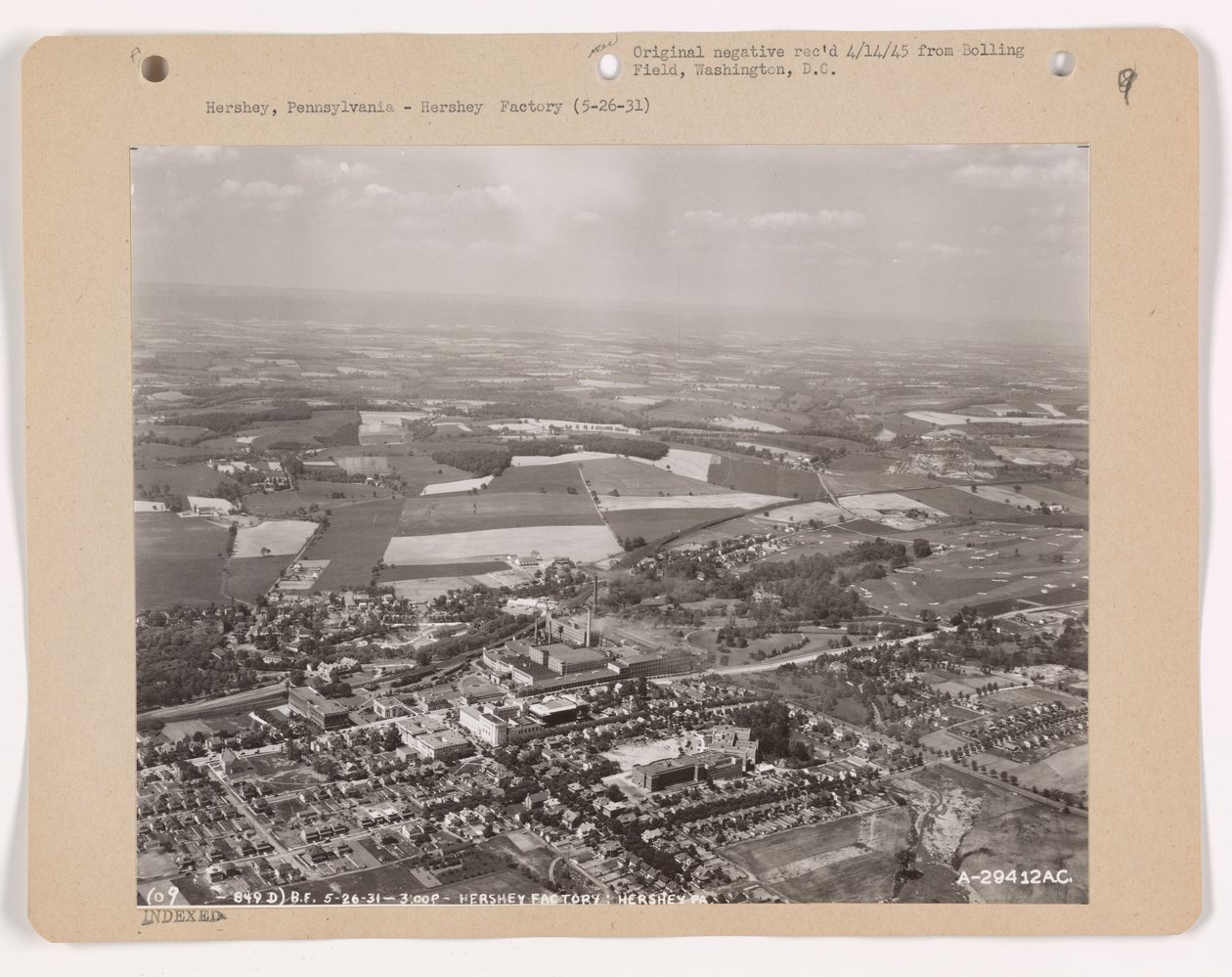 Widok Hershey, Pensylwania, 26 maja 1931 (zdjęcie czarno-białe) autorstwa American Photographer