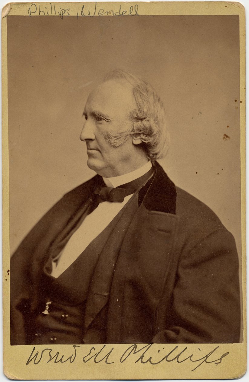 Wendell Phillips (1811-84), amerykański abolicjonista i rzecznik rdzennych Amerykanów (zdjęcie albumu) autorstwa American Photographer
