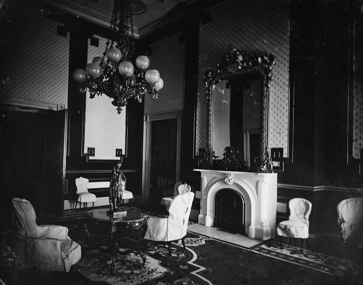 Wnętrze Białego Domu, Stara Zielona Sala, Gabinet Prezydentów, 1860-80 autorstwa American Photographer