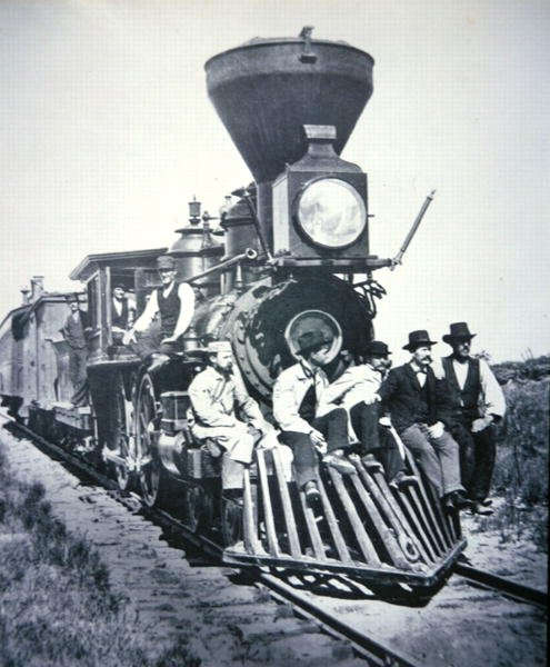 Robotnicy w Chicago, Milwaukee & St Paul Railway Company, ok. 1875 (zdjęcie czarno-białe) autorstwa American Photographer