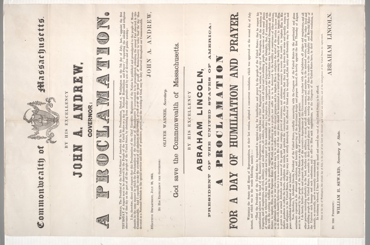 Proklamacja dnia upokorzenia i modlitwy, 28 lipca 1864 r. autorstwa American School