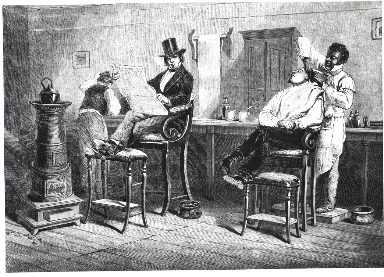 Salon fryzjerski w Richmond, 1861 autorstwa American School