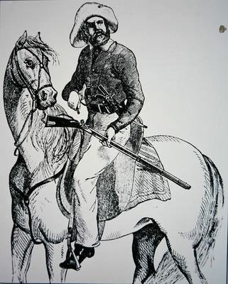 Texas Ranger, c.1845 (grawerowanie) autorstwa American School