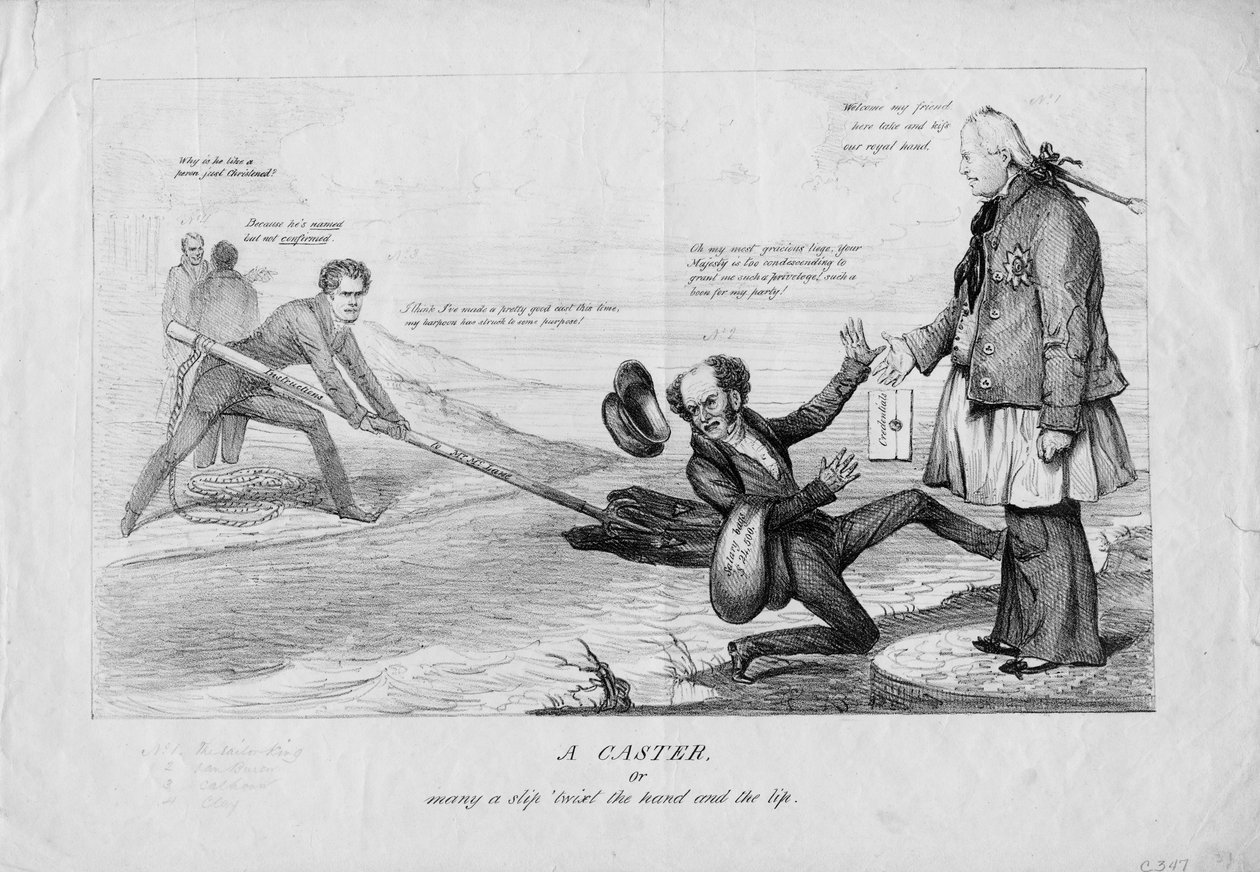 Rzucający, lub wiele poślizgnięć między ręką a wargą, ok. 1831 r autorstwa American School