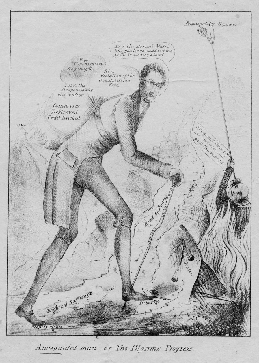 Człowiek zbłąkany, czyli Pielgrzymi postępują, ok. 1832 r. autorstwa American School